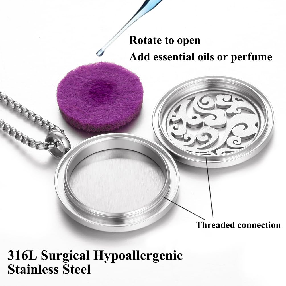 Aromatherapy Essential Oil Diffuser Necklace Tree of Life Cloud Design Stainless Steel Locket JEAN SMILEAu supplements
