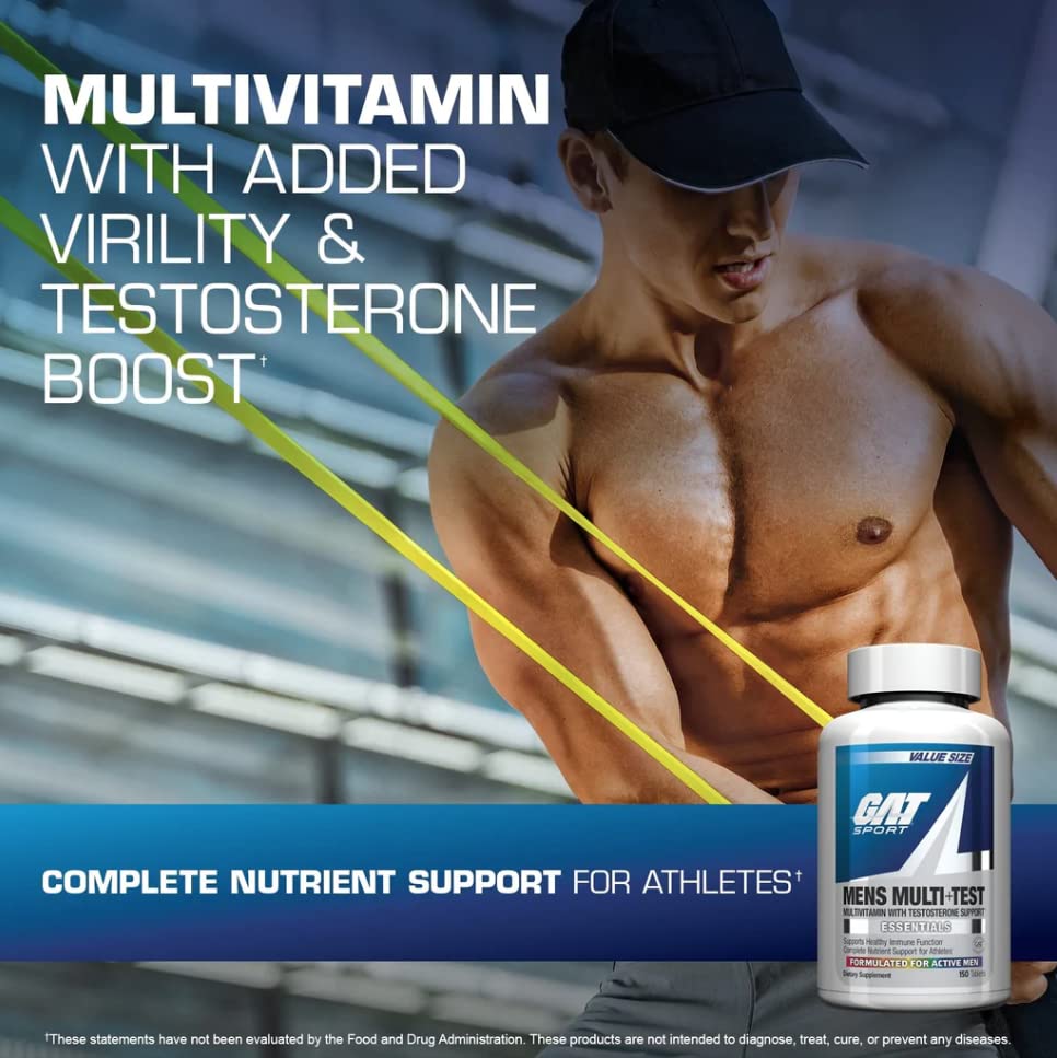 GAT SPORT Men's Multi + Test, Premium Multivitamin Tablets (60 Count) GAT SPORTAu supplements
