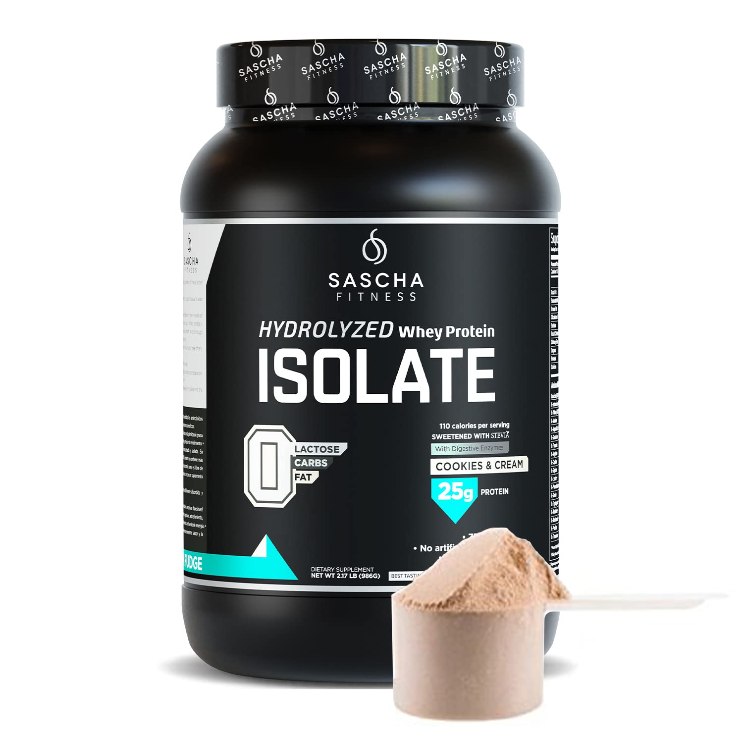 SASCHA FITNESS Hydrolyzed Whey Protein Isolate,100% Grass-Fed (2 Pounds, Cookies SASCHA FITNESSUS supplements