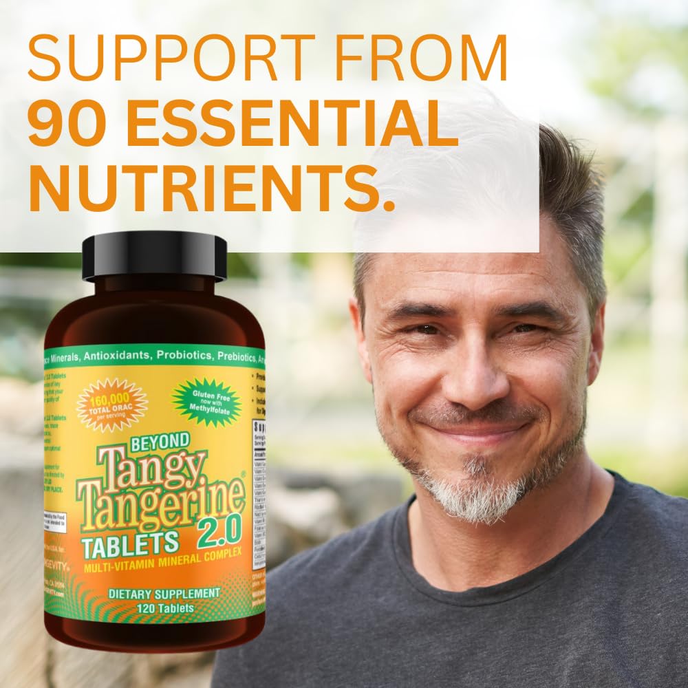 Youngevity Beyond Tangy Tangerine 2.0 Multi-Vitamin & Mineral Complex - Made with Natural & Whole Foods | 160,000 ORAC | 120 Tablets | 1 Bottle YoungevityAu supplements