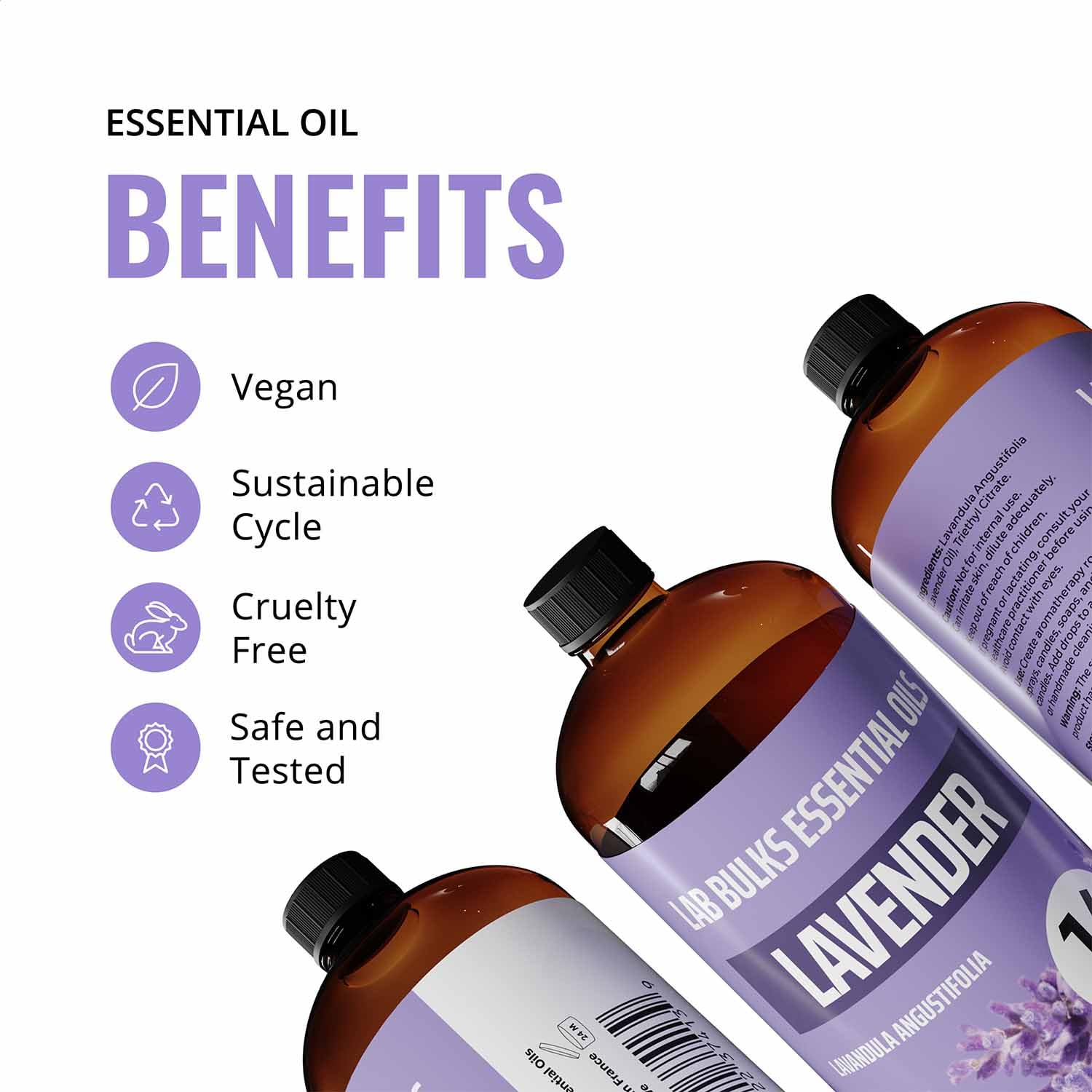 LAB BULKS ESSENTIAL OIL - Lavender Oil 16 Ounce Bottle for Diffusers, Home Care, Candles, Aromatherapy LAB BULKS ESSENTIAL OILAu supplements