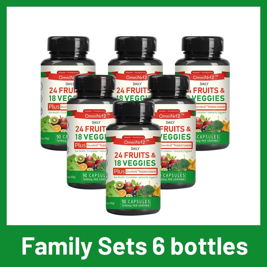 OmniNrf2 Postbiotic Supplement Capsules for Gut Health, Superfood with 24 Fruits & 18 Veggies & Fermented Herbal Plants, 90 Capsules for Antioxidant Support OmniNrf2Au supplements