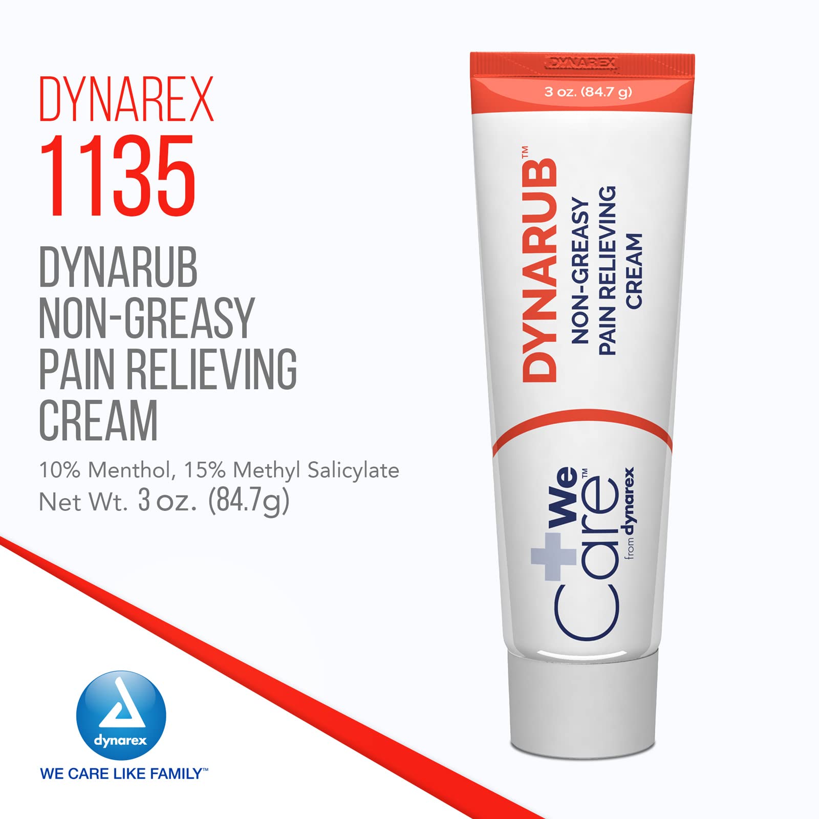Dynarex DynaRub Cream - Mentholated Topical Muscle Pain Relief Cream - 10% Menthol, 15% Methyl Salicylate - Helps Soothe Joint Swelling & Soreness - Cooling, Non-Greasy Formula - 3oz, 1 Tube DynarexAu supplements
