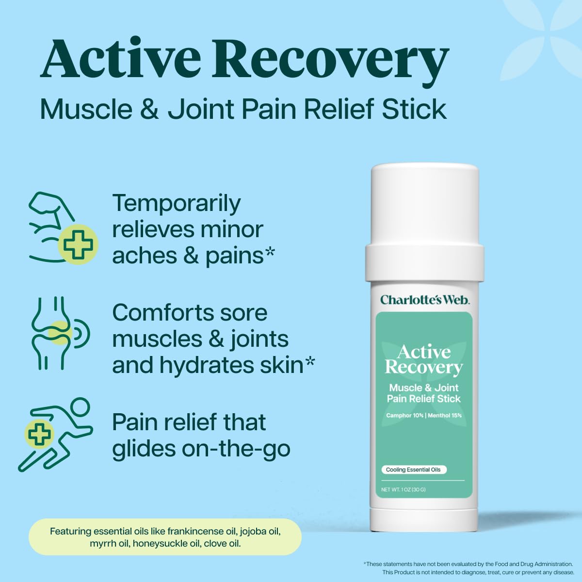 Charlotte's Web Active Recovery Muscle & Joint Pain Relief Stick 1oz Charlotte's WebAu supplements