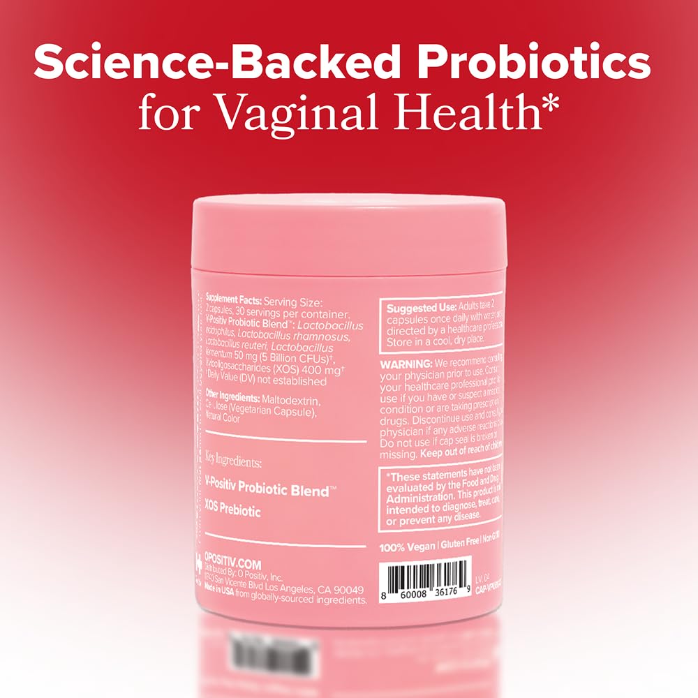 O Positiv URO Vaginal Probiotics for Women pH Balance with Prebiotics & Lactobacillus – Vaginal Health Supplement – Promote Healthy Vaginal Odor & Flora, 60 Count (Pack of 1), 1 Month Supply O PositivAu supplements