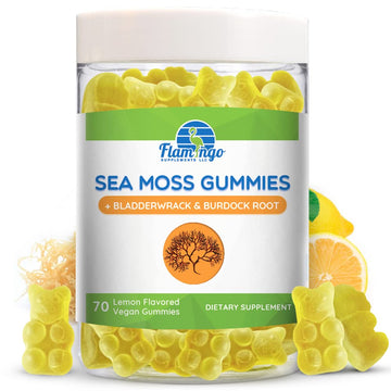 Sea Moss Gummies Plus Organic Bladderwrack and Burdock Root. Tasty Alternative to Sea Flamingo SupplementsAu supplements
