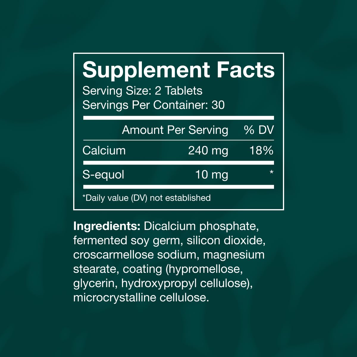 EQUELLE Multi-Symptom Perimenopause & Menopause Relief Relief from Hot Flashes, Muscle Aches & Supports More Sleep. Hormone-Free, Plant-Based S-Equol – 1 Month Supply (60 Tablets) EQUELLEAu supplements