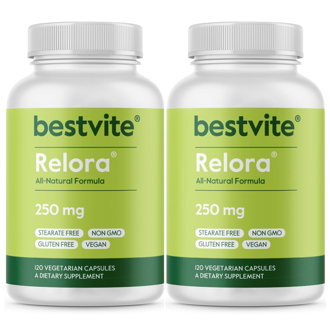 BESTVITE Filler-Free Relora 250mg (240 Vegetarian Capsules) (120 x 2) – Clinically Researched – No Stearates – Vegan – No Fillers – Supports the Management of Occasional Stress* BESTVITEAu supplements