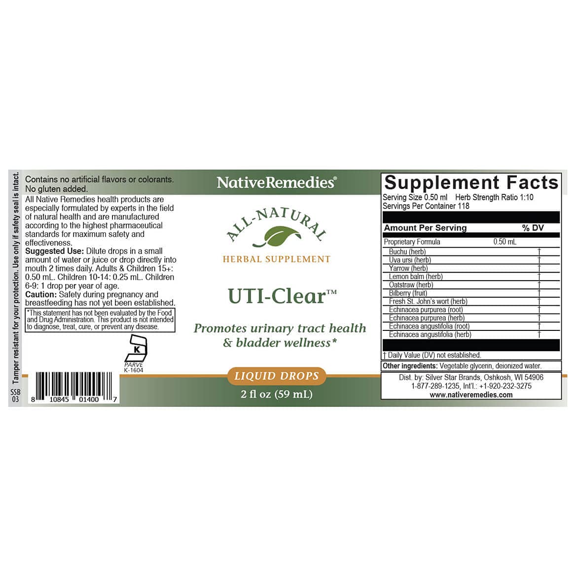 Native Remedies UTI-Clear for Urinary Tract and Bladder Health, 59 ml Native RemediesAu supplements