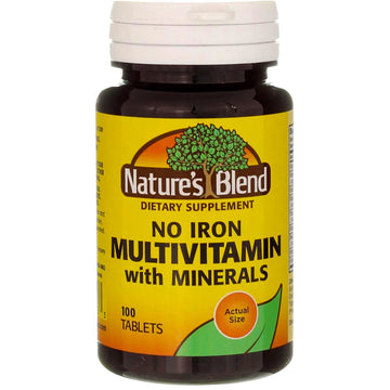Nature's Blend Multiple Vitamin with Minerals No Iron 100 Tabs Nature's BlendAu supplements