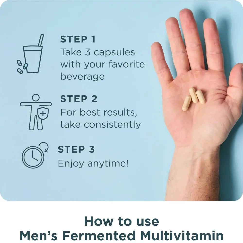 Ancient Nutrition Multivitamin for Men, Men's Fermented Multivitamin with Vitamin A, C, D, E, K, Zinc & Magnesium, Immune Support Ancient NutritionAu supplements