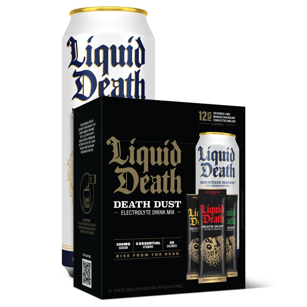 Liquid Death Electrolyte Death Dust - Hydration Powder Packets - 3 Flavors - 12-Stick Liquid DeathUS supplements