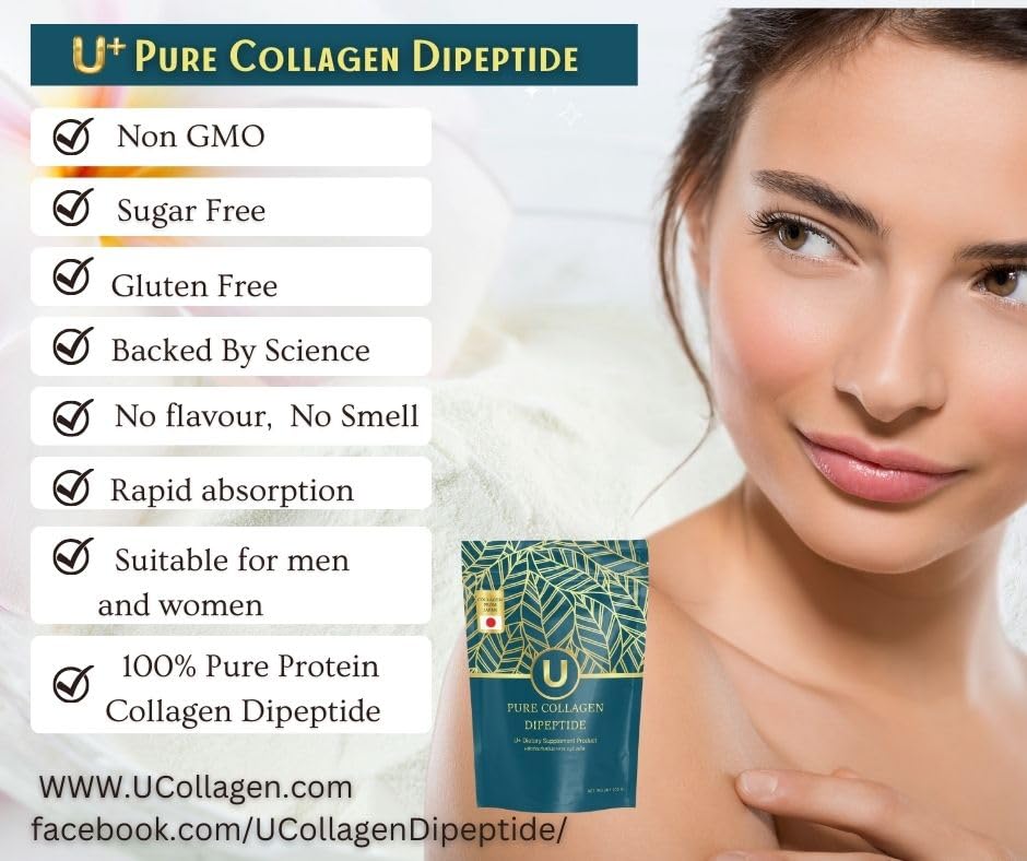 U+ Pure Collagen Dipeptide Supplement - Advanced Hydrolyzed Collagen Powder for Skin, Hair U+ Pure CollagenAu supplements