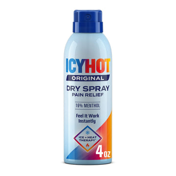 Icy Hot Original Pain Relief Dry Spray, Fast-Acting, Quick-Drying Pain Relief with Max Strength Menthol 16%, Ice and Heat Contrast Therapy for Backaches, Joints, Muscle Strains and Arthritis, 4 oz Icy HotAu supplements