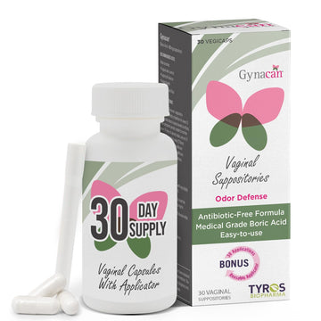 Gynacan Boric Acid Suppositories for Women - pH Balance Vaginal Treatment for Women Odor Prevention, Pure Formula, No-Mess Applicator, Gentle & Effective GynacanUS supplements