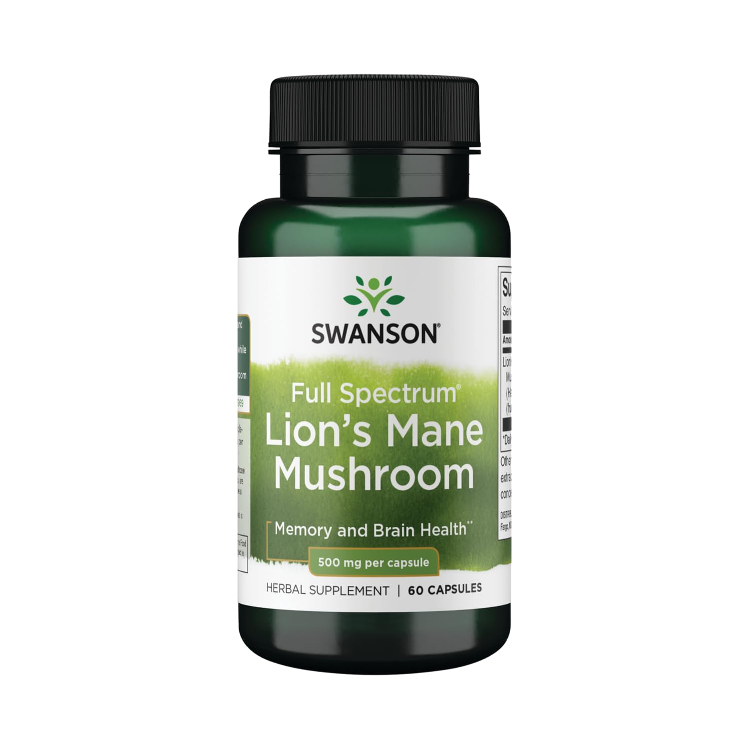 Swanson Lion's Mane Mushroom Capsules - 500 mg Each, 60 Capsules SwansonAu supplements