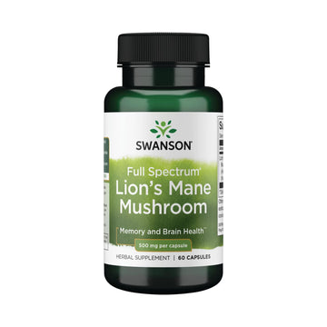 Swanson Lion's Mane Mushroom Capsules - 500 mg Each, 60 Capsules SwansonAu supplements