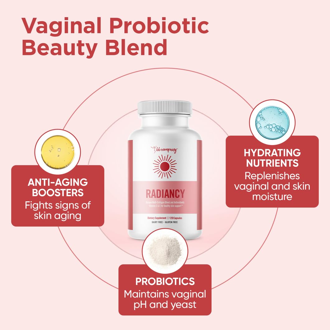 BB Company Radiancy | Vaginal Probiotics for Vaginal Dryness, pH Balance | Fights Itch, Odor | Anti-Aging | Hyaluronic Acid, Probiotics
