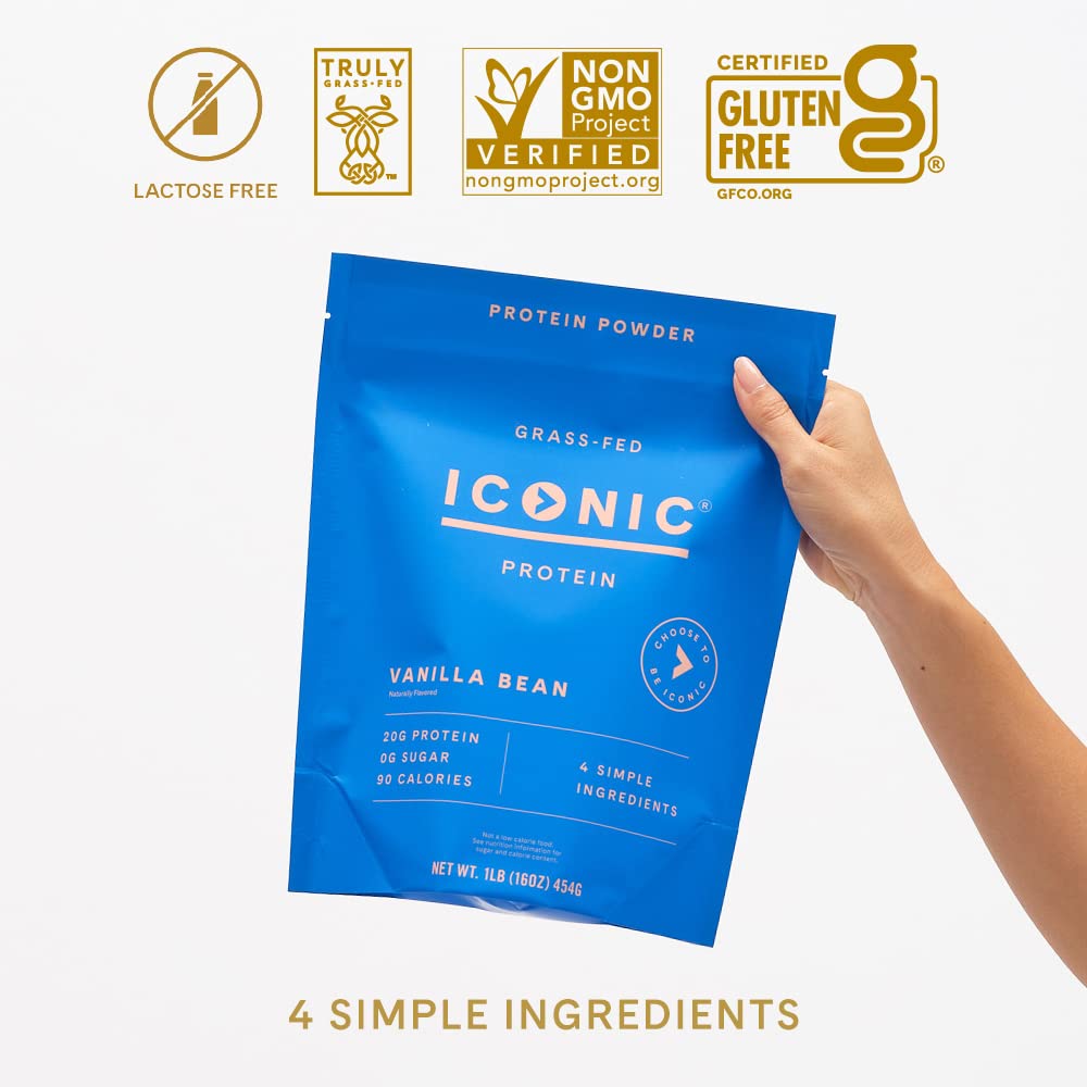 ICONIC Protein Powder, Vanilla Bean - Sugar Free, Low Carb Protein Powder - Lactose Free ICONICUS supplements