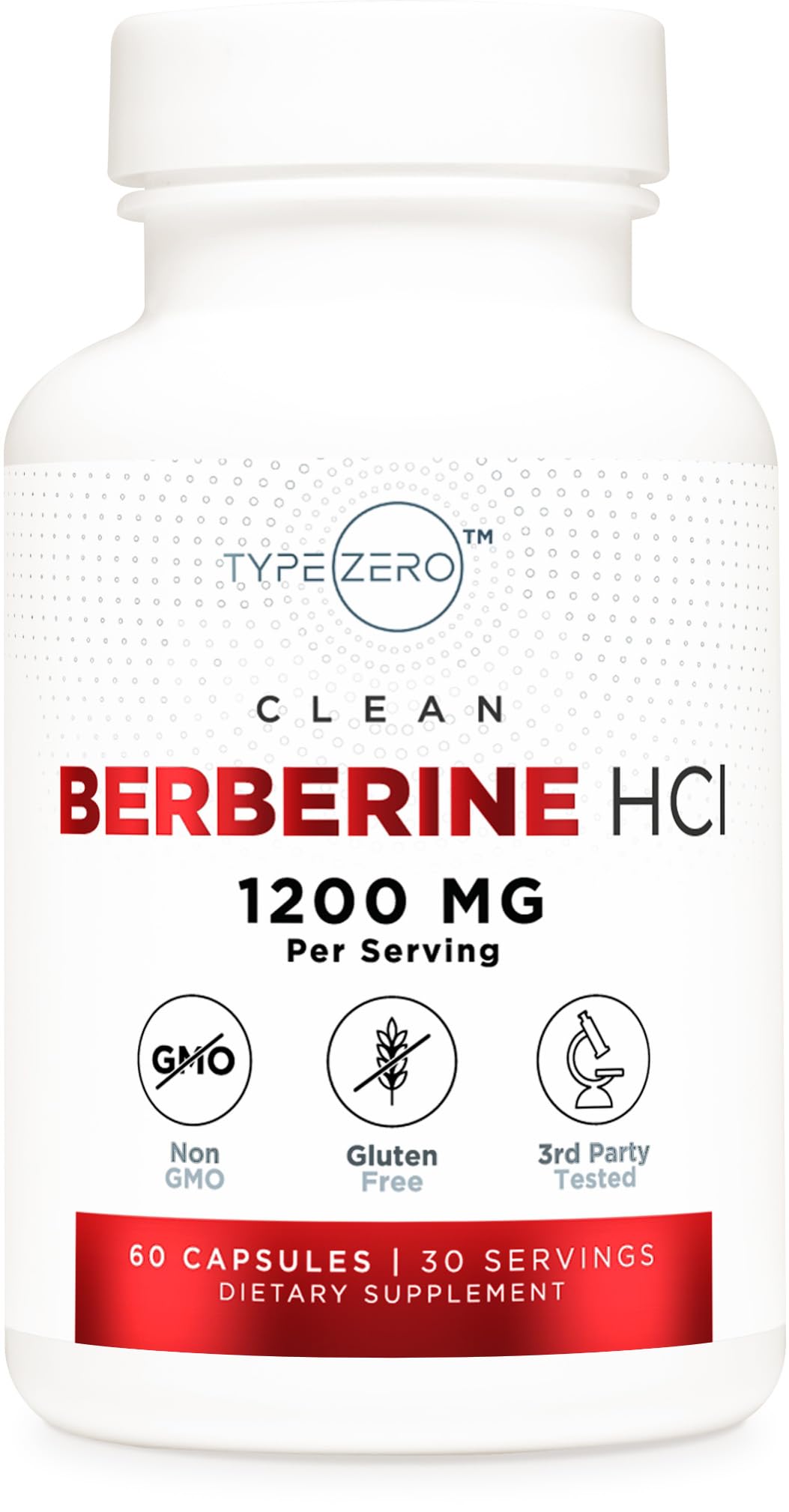 Type Zero Berberine HCL 1200mg 60 Capsules - Clean, Non-GMO, Gluten Free Supplement Type ZeroUS supplements