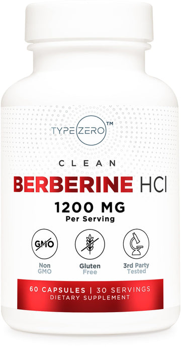 Type Zero Berberine HCL 1200mg 60 Capsules - Clean, Non-GMO, Gluten Free Supplement Type ZeroUS supplements