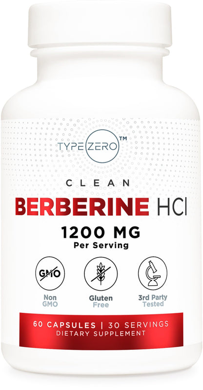 Type Zero Berberine HCL 1200mg 60 Capsules - Clean, Non-GMO, Gluten Free Supplement Type ZeroUS supplements