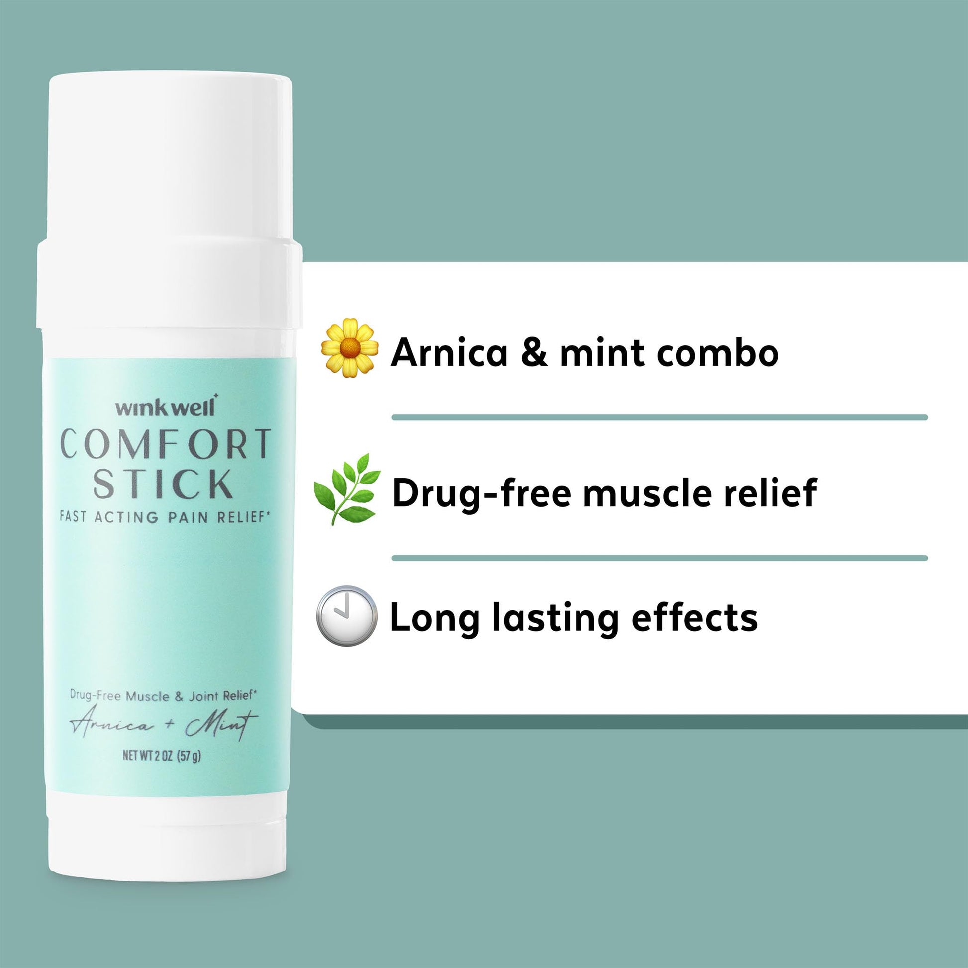 Wink Well Comfort Stick | Extra Strength Natural Muscle Relief | No-Mess roll on Stick | Joint Relief Wink NaturalsAu supplements