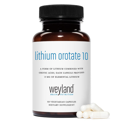 Weyland Brain Nutrition: Lithium Orotate 10mg (1 Bottle), 60 Vegetarian Weyland Brain NutritionUS supplements