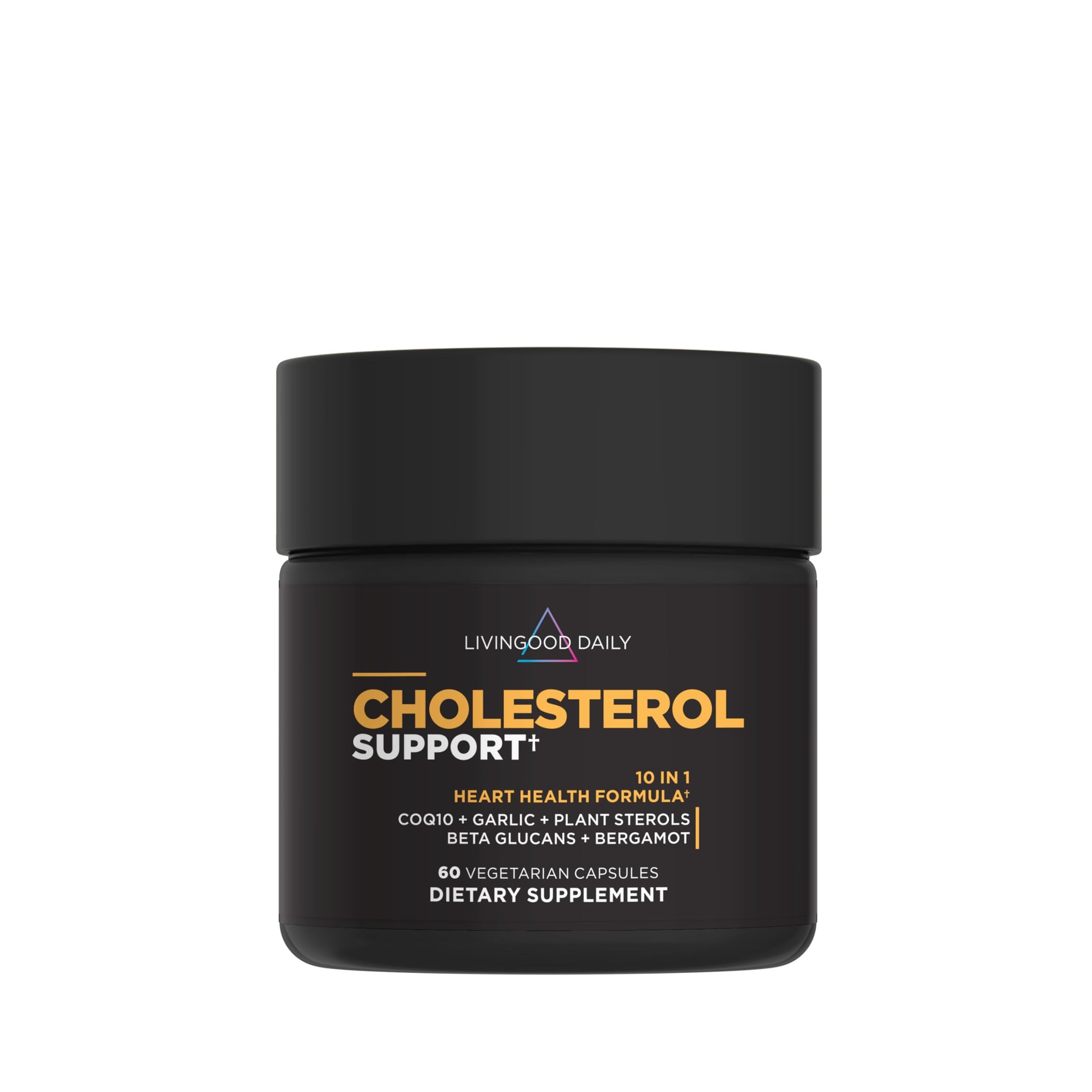 Livingood Daily Cholesterol Support Supplement with Garlic, CoQ10, Vitamin E, Bergamot, Plant Sterols for Body and Heart Health Support, Supports LDL and Triglycerides, Gluten Free, Vegan, 60 Capsules Livingood DailyAu supplements