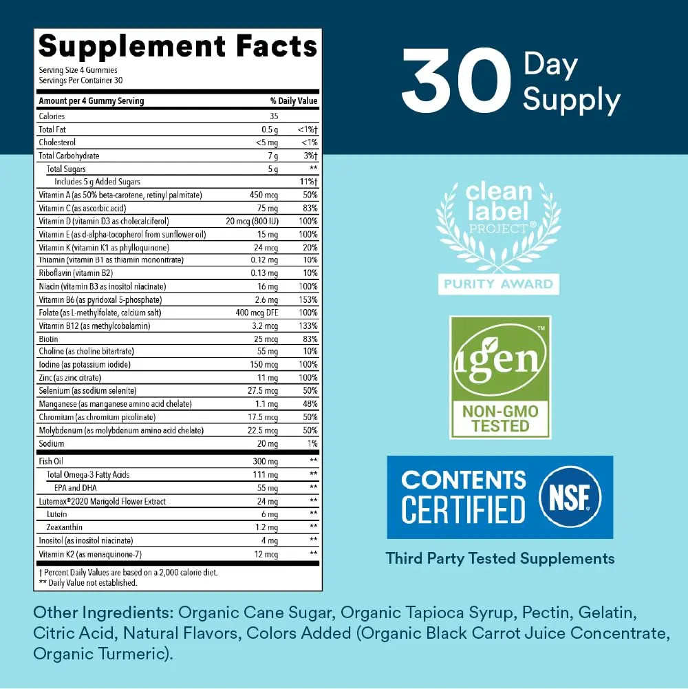 SmartyPants Women's Multivitamin Gummies, Sugar Free: Biotin, Methylfolate, Omega 3 (ALA), Vitamin D & Teen Guy Multivitamin Gummies: Omega 3 Fish Oil (EPA/DHA), Vitamin D3, C, Vitamin B12, B6 SmartyPantsAu supplements