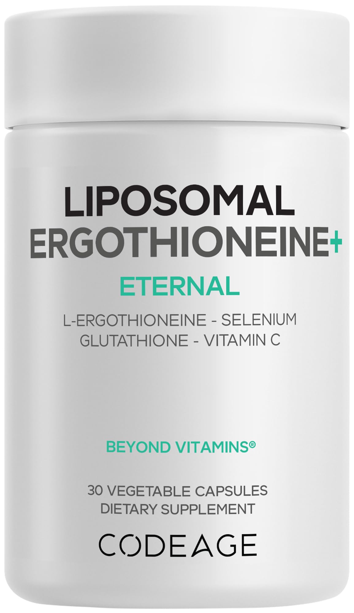 Codeage Liposomal Ergothioneine+ Supplement - L-Ergothioneine, L-Glutathione, Vitamin C, Selenium, Phospholipid Complex - Healthy Aging & Antioxidant - Vegan, Non-GMO, Soy-Free – 30 Capsules CodeageAu supplements