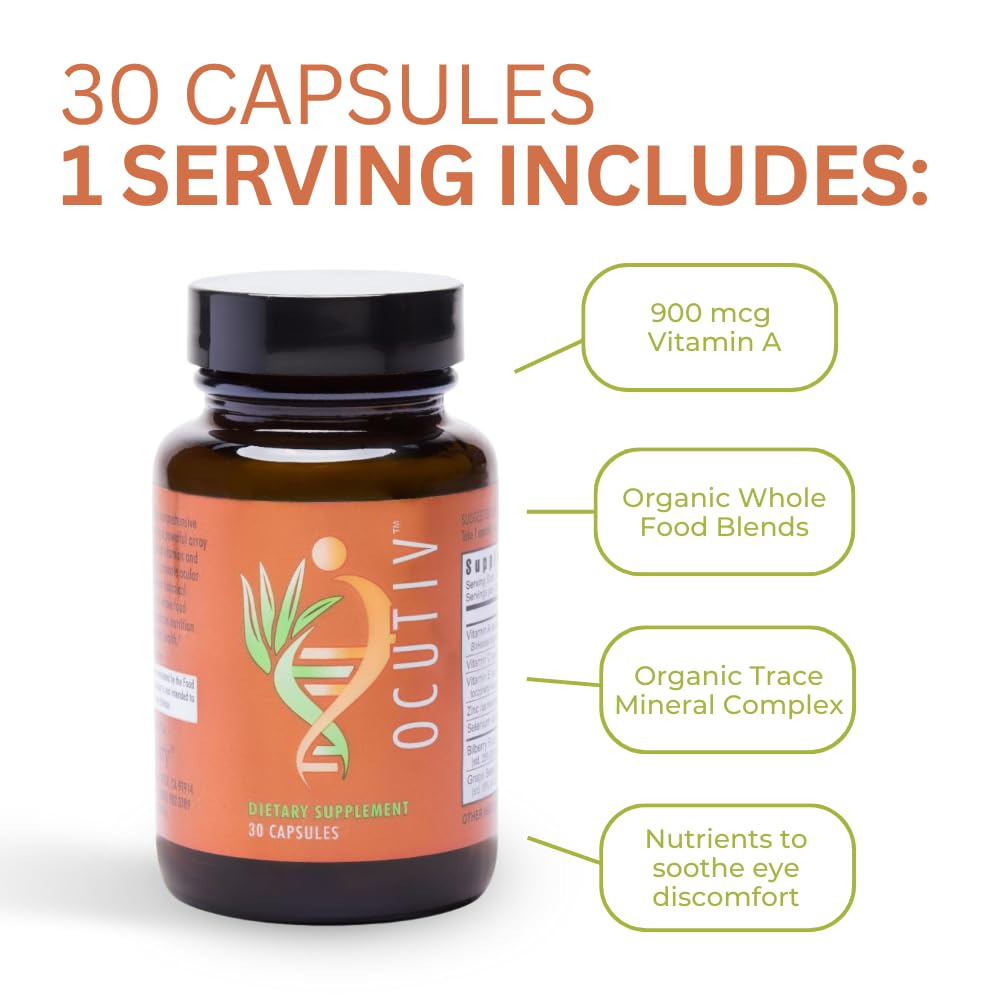 Youngevity Ocutiv™ - Eye Vitamin & Mineral Supplement - Contains Vitamin A, C, E, Zinc, Bilberry, Lutein, Lycopene, Zeaxanthin, Astaxanthin - 30 Capsules YoungevityAu supplements