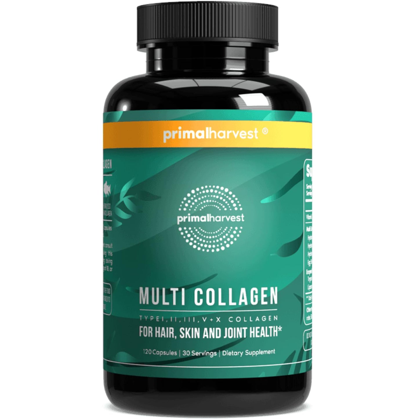 Primal Harvest Multi Collagen Pills for Women and Men (Type I, II, III, V, X) 120 Capsules w/Vitamin C for Hair, Skin, Nails Primal HarvestUS supplements