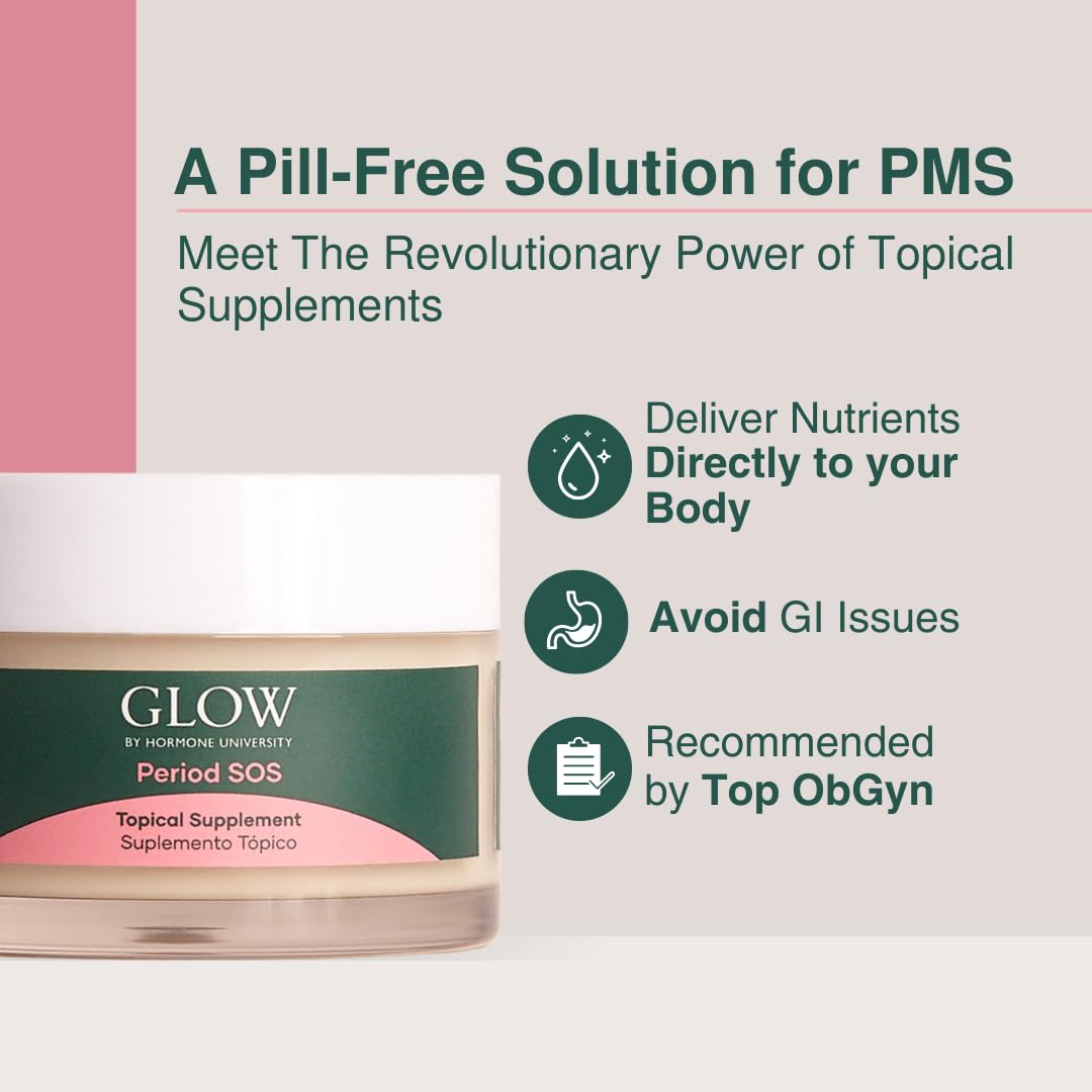 Glow Botanica | Period SOS - Real Wild Yam Cream for PMS Symptom Relief - Topical Supplement Glow BotanicaAu supplements