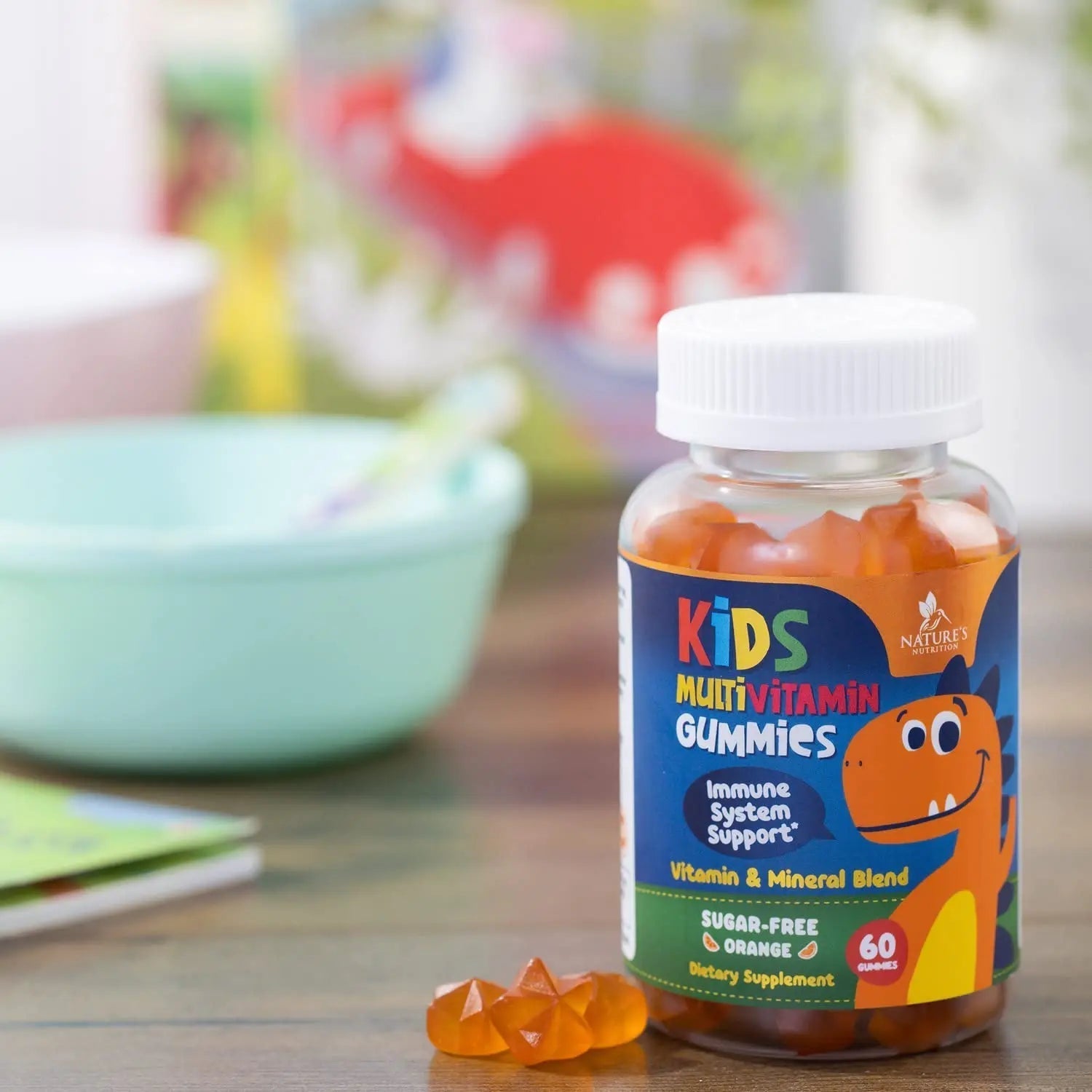 Kids Multivitamin Gummies - Improved Sugar-Free Formula - 100% Daily Folate, Kids Vitamins with Essential Vitamins A, C, D3, E, B6, B12 Nature's NutritionAu supplements