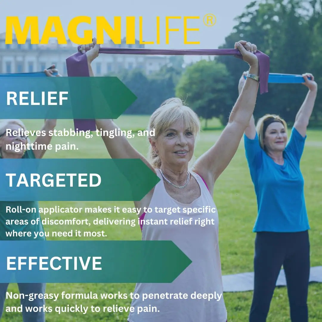 Magnilife DB Nerve Relief Roll On, 3 Oz, Topical Nerve Pain Relief for Feet, Legs, Hands & Arms, Helps Soothe Stabbing, Burning & Tingling Discomfort, Fast-Absorbing, Non-Greasy & Unscented Formula MagniLifeAu supplements