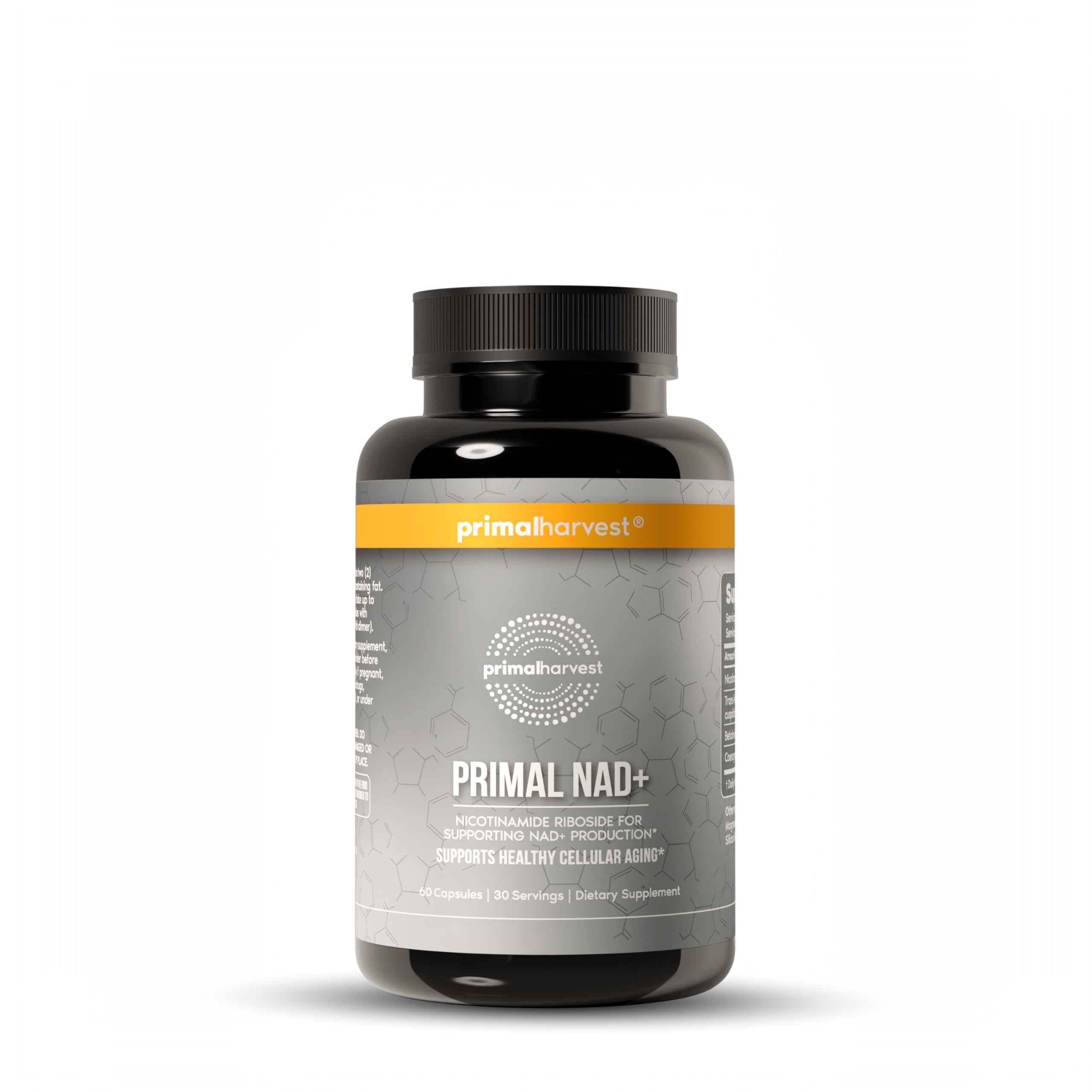 Primal Harvest NAD+ Supplement: Nicotinamide Riboside, Trans-Resveratrol, Betaine, CoQ10, NAD Supplements for Cellular Health, Energy, and Mitochondrial Support (60 Count (1 Pack) Primal HarvestAu supplements