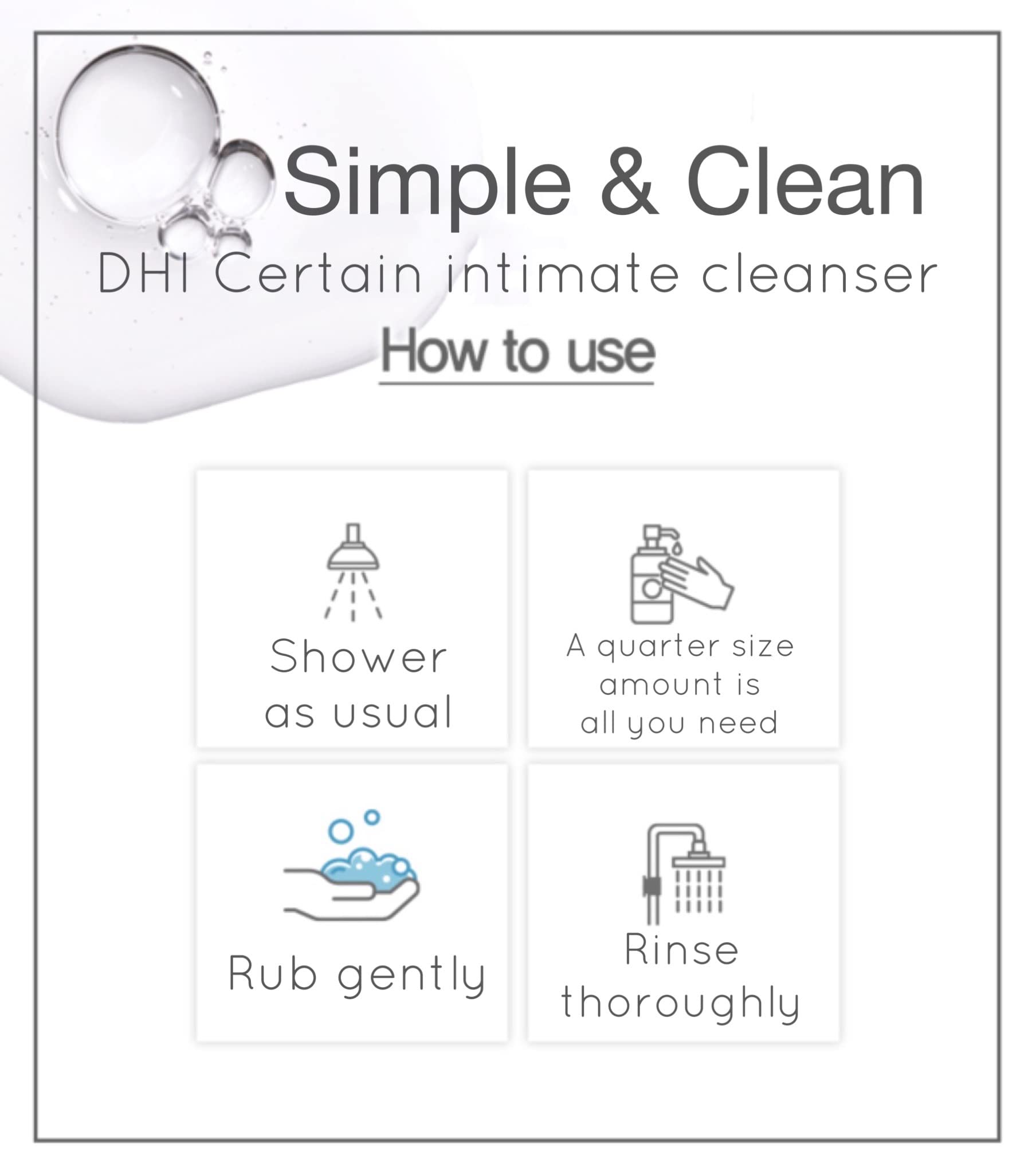 DHI PROBIOTIC Certain Intimate Wash for Men with 3 kinds of probiotics plus 20 Premium Natural DHIAu supplements