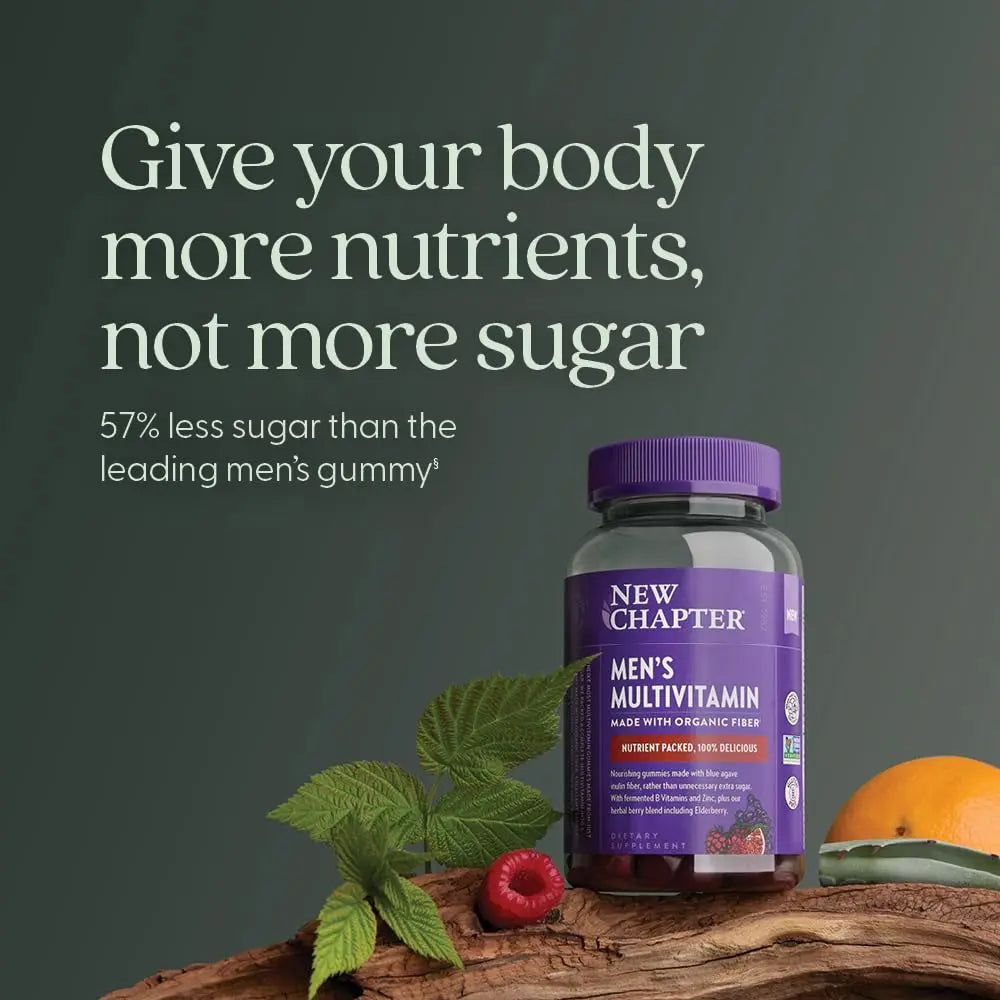 New Chapter Men’s Multivitamin Gummies, 57% Less Sugar, Men’s Gummy Vitamins with Vitamin C, D3 & Zinc New ChapterAu supplements