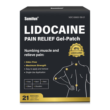 Sumifun 4% Lidocaine Patches,Maximum Strength Pain Relieving Patch Back, Shoulder, Joints, Knee Pain Relief and Muscle Soreness - 8 Hour Pain Relief (21 Count(Pack of 1)) SumifunAu supplements