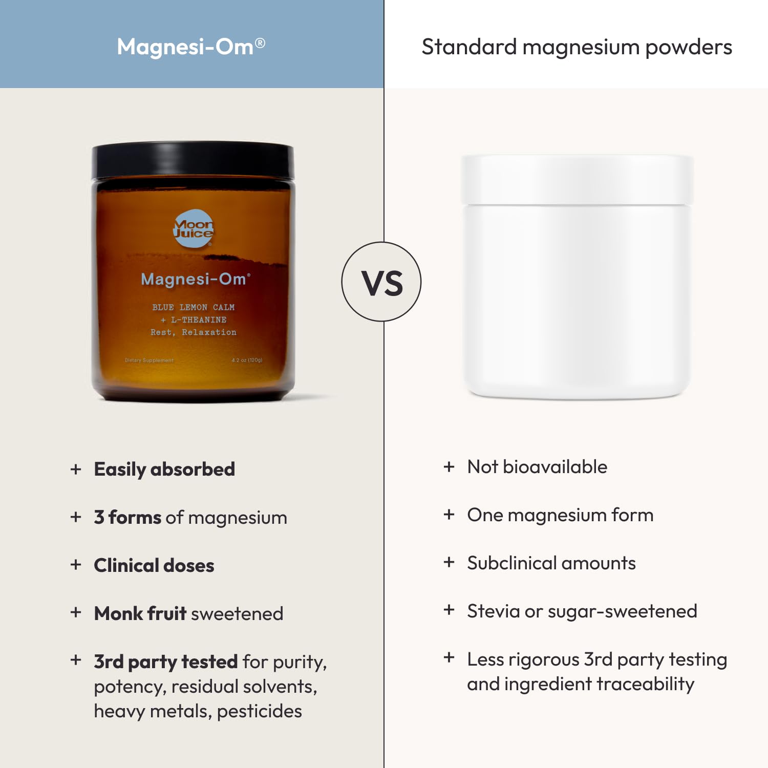 Moon Juice Magnesi-Om Magnesium Powder Supplement - Chelated Magnesium Complex + L-Theanine Blend for Rest, Relaxation & Regularity - Vegan, Non-GMO & No Sugar, Blue Lemon, 4.2 oz, 30 Servings Moon JuiceUS supplements