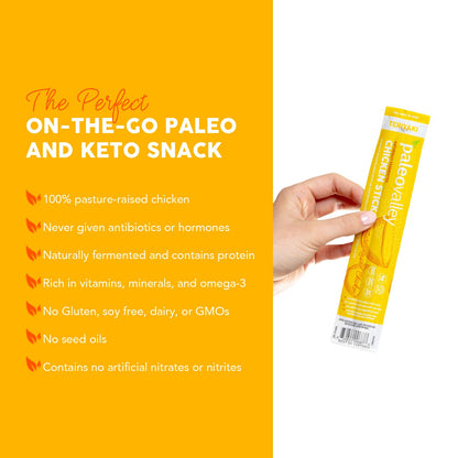 Paleovalley Pasture-Raised Chicken Sticks – 10 Pack – 7g Protein per Stick – Keto-Friendly, Paleo, Gluten-Free, Nitrate-Free – On-the-Go Snack (10 Pack, Teriyaki) PaleovalleyUS supplements
