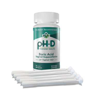 pH-D Feminine Health Support - Boric Acid Starter Bundle - pH-D Boric Acid Vaginal Suppositories 72 Count and 5 Vaginal Suppository Applicators pH-D Feminine Health SupportUS supplements
