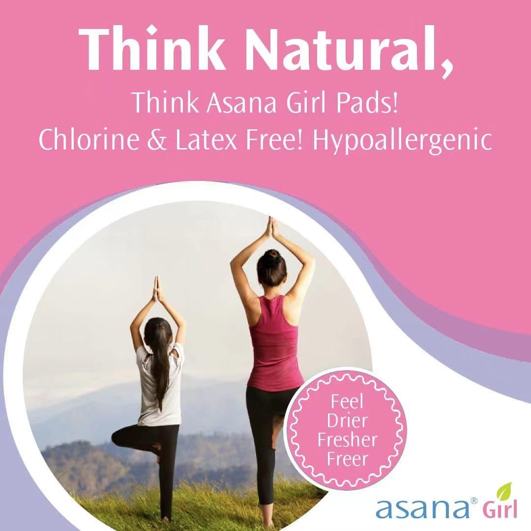 Asana Panty Liners for Girls, Organic Cotton Cover – Controls Odor Naturally, Pads Without Wings AsanaAu supplements