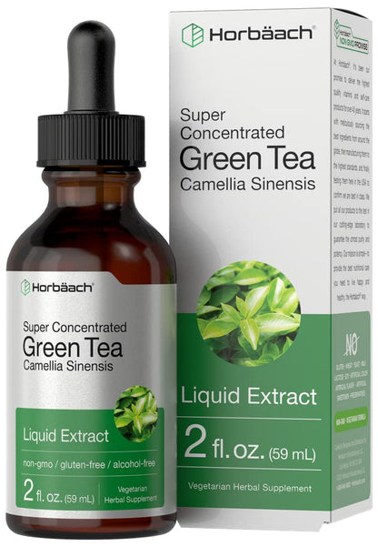 Green Tea Extract Liquid | 2 Fl Oz | Alcohol Free, Vegetarian Tincture | Super Concentrated HorbäachUS supplements