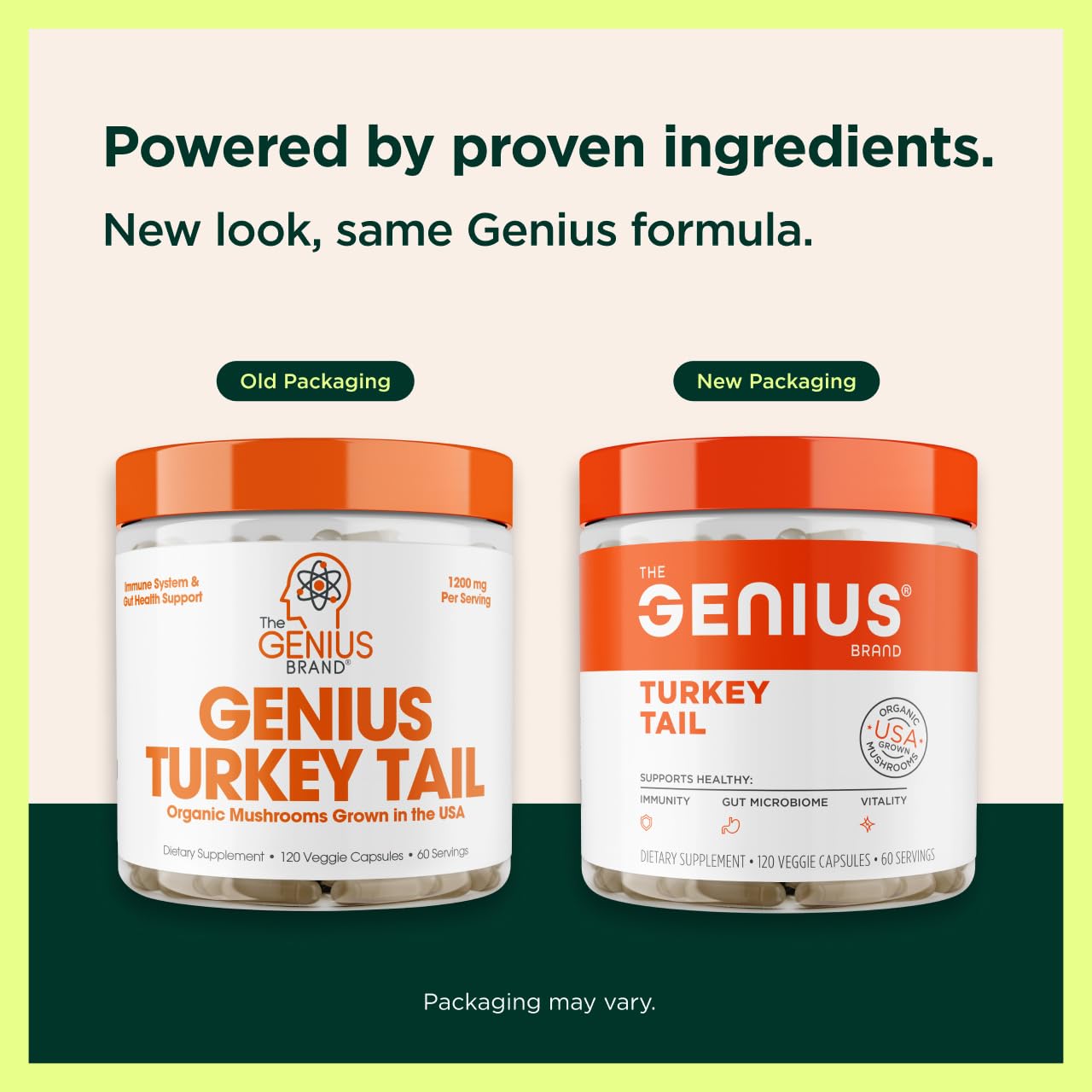 The Genius Brand Genius Turkey Tail - Plant-Based Supplement for Immune, Gut & Antioxidant Support - Organic & Non-GMO - 120 Veggie Capsules The Genius BrandUS supplements