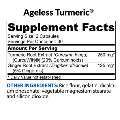 BioTrust Ageless Turmeric Supplement - CurcuWIN Turmeric Curcumin with Ginger Extract BioTrustUS supplements