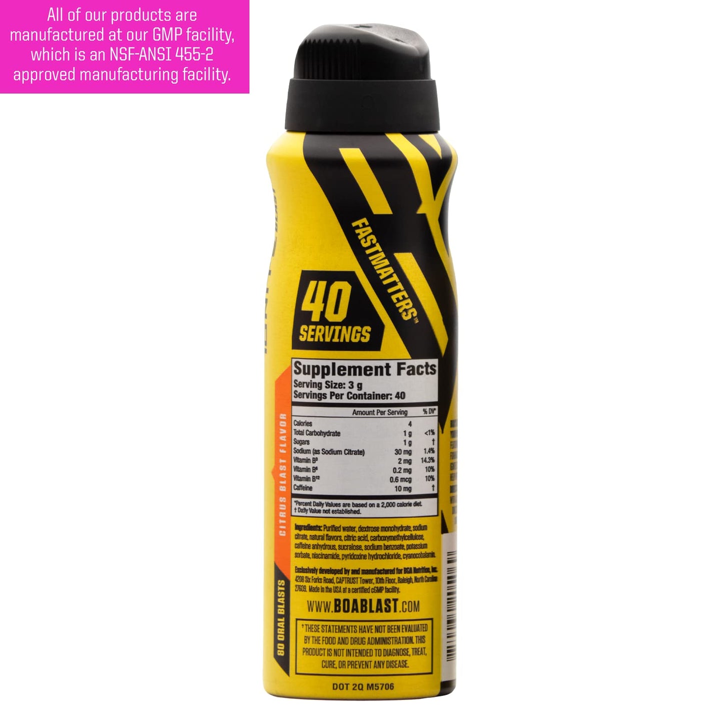 BOA Ignite Blast – Oral Aerosol Rapid Energy Solution – Pre Workout with Caffeine, B Vitamins BOA Nutrition IncUS supplements