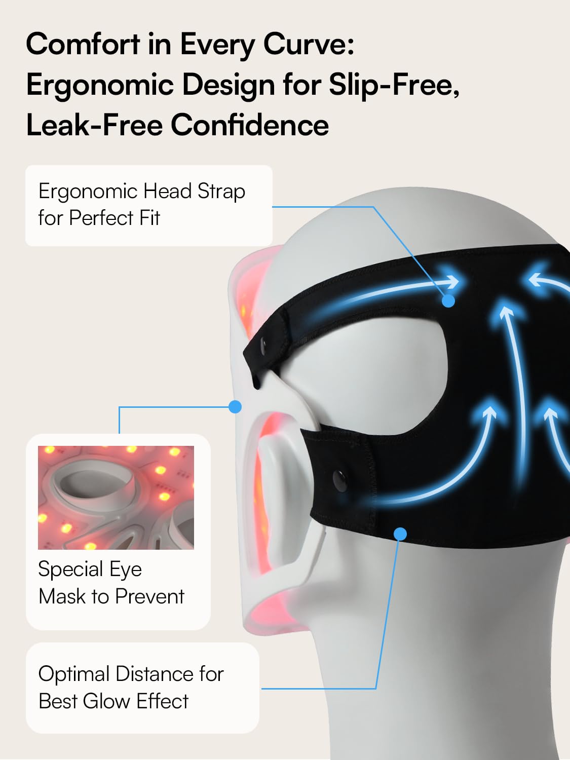 INIA GLOW Light Therapy Mask for Face, LED Mask with Red Blue Green Light and Advanced Near-Infrared INIAAu supplements