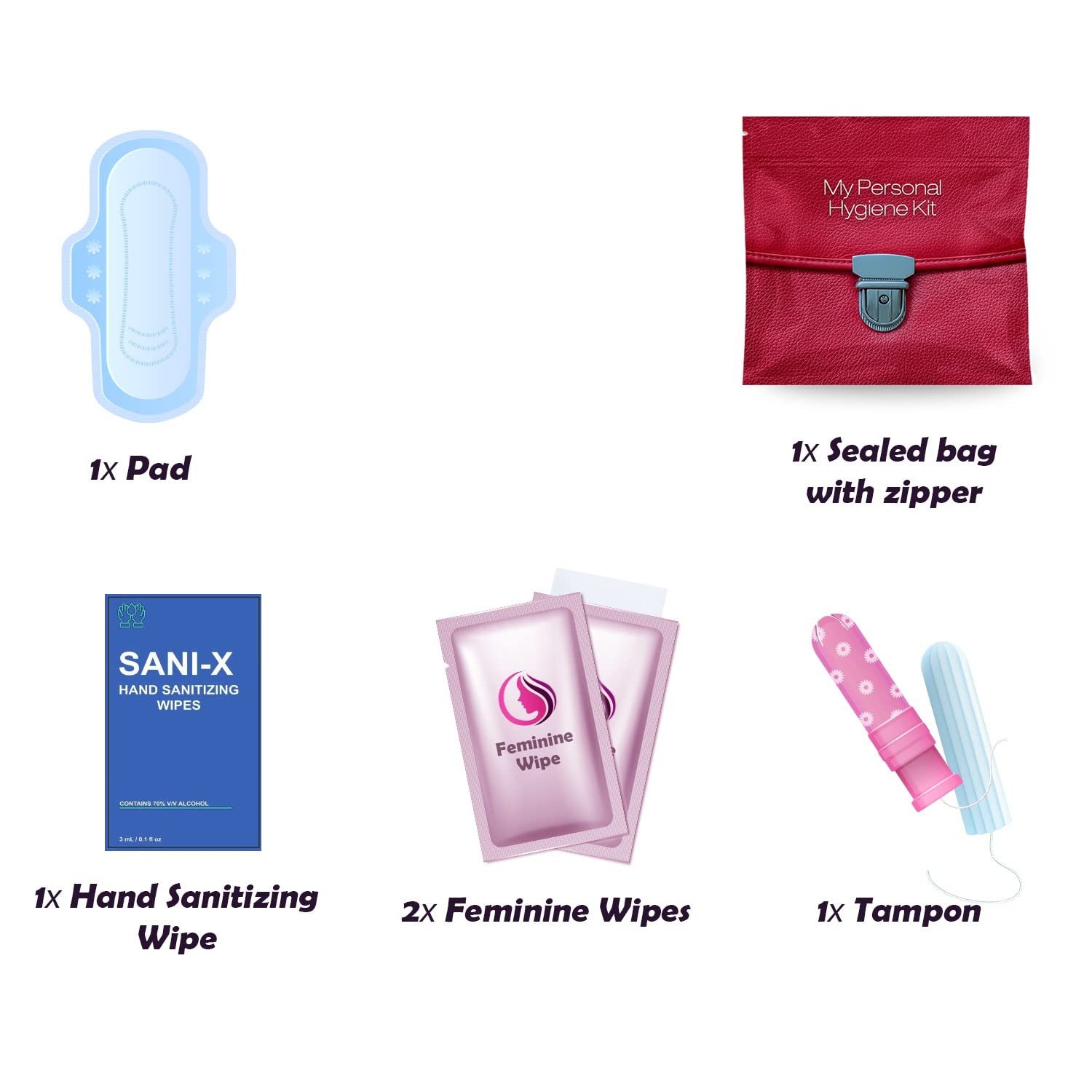 Menstrual Kit All-in-One | Convenience on The Go | Single Period Kit Pack for Travelling, Tweens pH AdvantageAu supplements